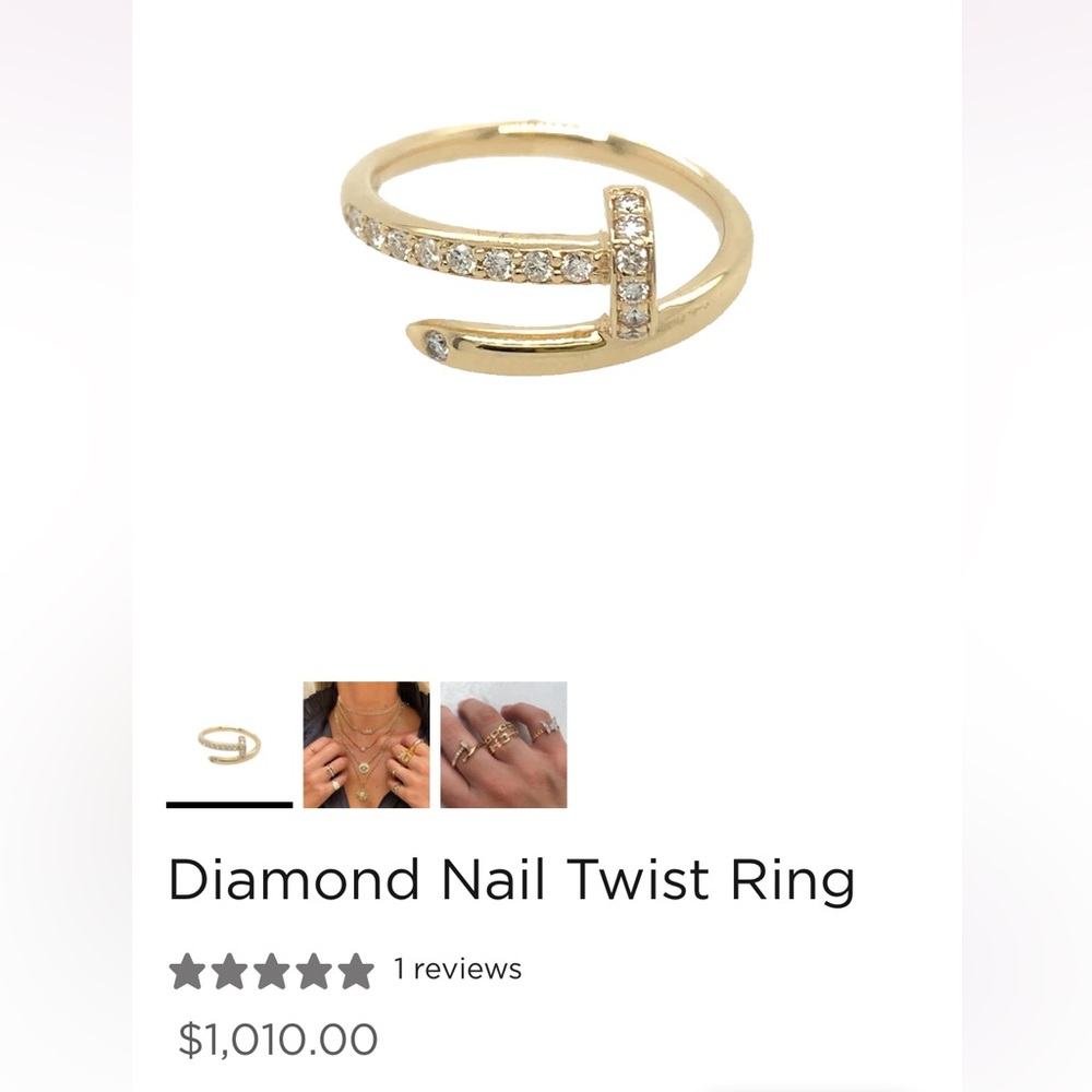Jennifer miller jewelry nail ring - practically identical to the Cartier screw